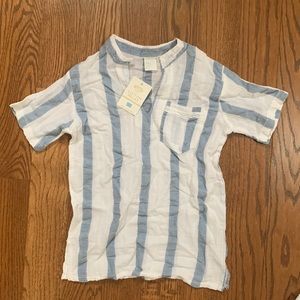 Linen Striped Shirt - Size 6 Boys